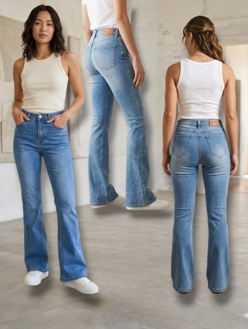 Like New 💙 Denim X SHEIN Women's Medium Wash High Waist Flare Leg Jeans